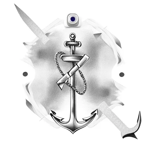 Anchor with Scissors tattoo design idea