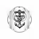 Anchor with Scissors tattoo design idea