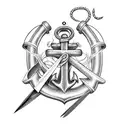 Anchor with Scissors tattoo design idea
