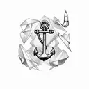 Anchor with Scissors tattoo design idea
