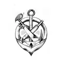 Anchor with Scissors tattoo design idea
