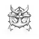 Anchor with Scissors tattoo design idea