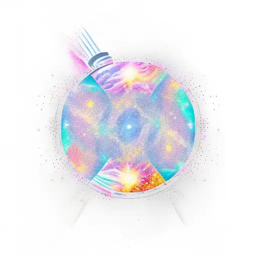 cosmic space sleeve tattoo design idea