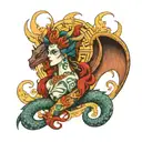 tiamat goddess of the sea human form tattoo design idea
