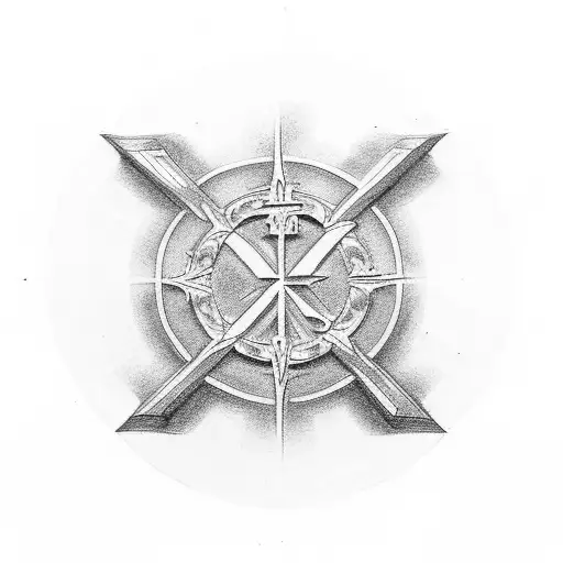 Christian Cross with the date 16 january 1978 in roman numerals tattoo design idea