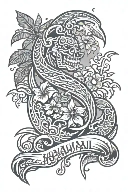 Hawaii islands tattoo design idea