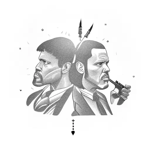 Pulp Fiction inspired scene with a twist tattoo design idea