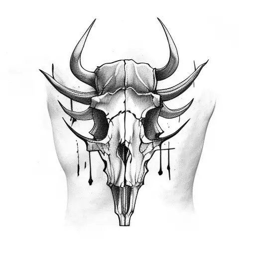 Buffalo Skull tattoo design idea