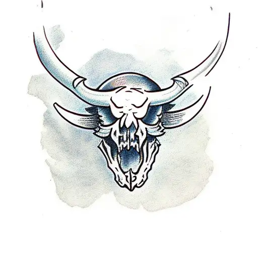 Buffalo Skull tattoo design idea