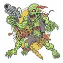zombies and gaming tattoo design idea