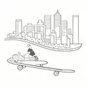 skateboard and the city skate spots   tattoo design idea