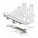 skateboard and the city skate spots   tattoo design idea