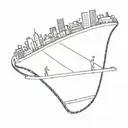 skateboard and the city skate spots   tattoo design idea