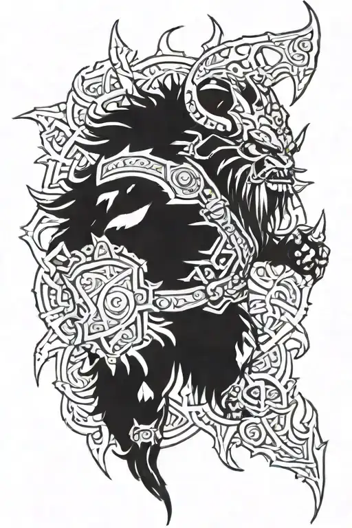 Skyrim Frost Troll, Apex predators, Warrior style tattoo tattoo design idea