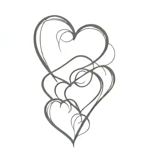 hearts one heart shape outline tattoo design idea