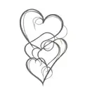hearts one heart shape outline tattoo design idea