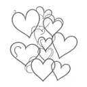hearts one heart shape outline tattoo design idea