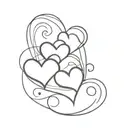 hearts one heart shape outline tattoo design idea