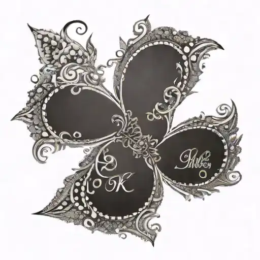 A whimsical design featuring the client's children's names as part of a larger, intricate mandala pattern tattoo design idea