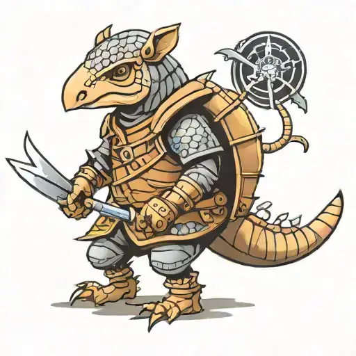 dungeons and dragons leather armoured armadillo Rogue  tattoo design idea