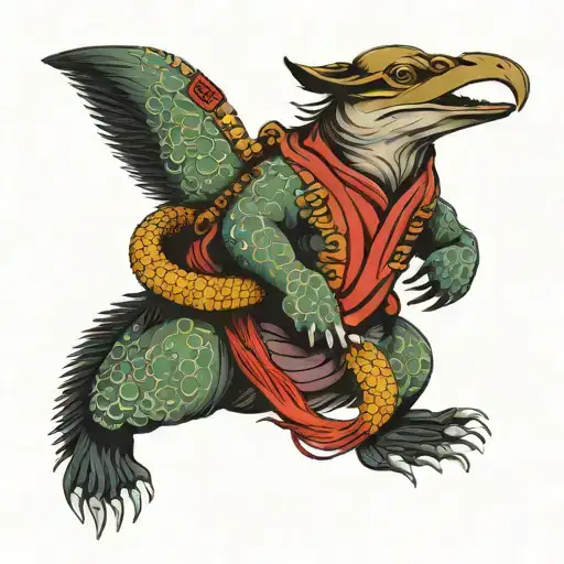 samurai platypus tattoo design idea