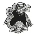 samurai platypus tattoo design idea