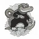 samurai platypus tattoo design idea