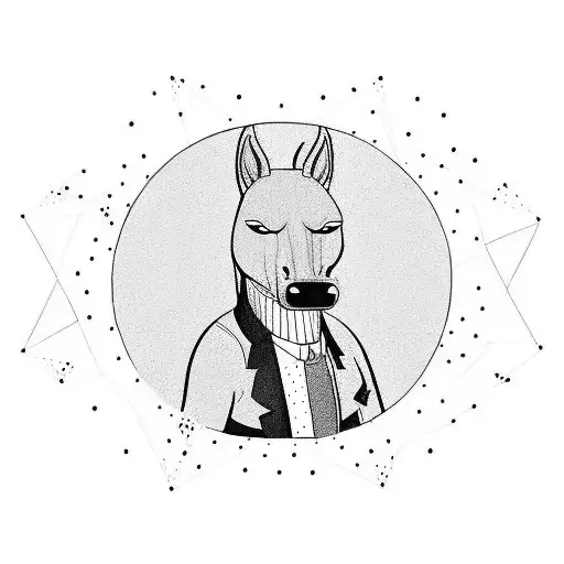 bojack horseman sleeve  tattoo design idea