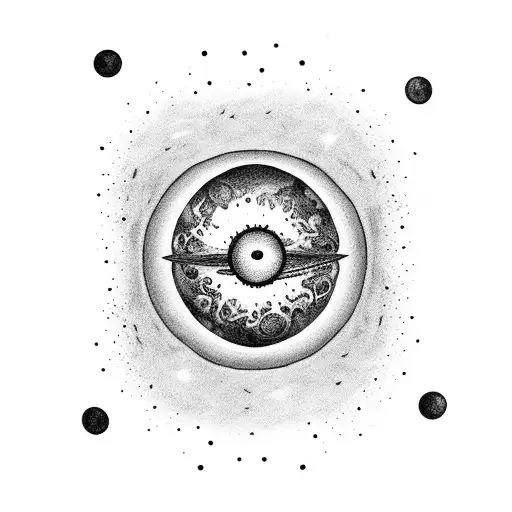 semi colon with planet tattoo design idea