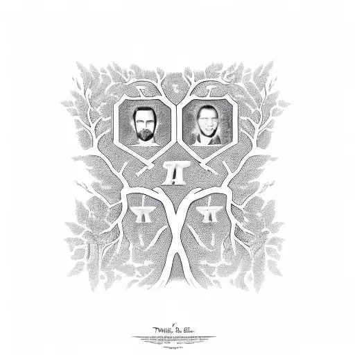 family tree with names in it. nina, caleb, isous, ali, taylor, derek tattoo design idea