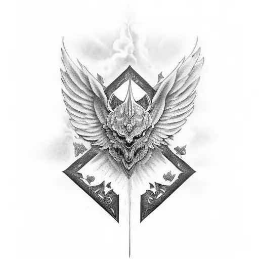 sleeve of angelic warriors tattoo design idea