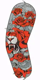 armor of Godand lion face with thorns and a rose tattoo design idea