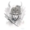 angelic warrior tattoo design idea