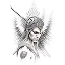 angelic warrior tattoo design idea