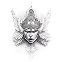 angelic warrior tattoo design idea