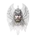 angelic warrior tattoo design idea