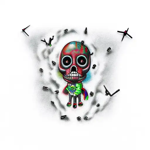 voodoo doll tattoo design idea