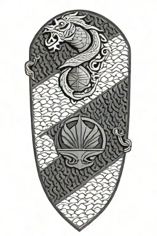 shoulder guard chainmail arm sleeve with marine corp emblem  tattoo design idea