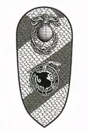 shoulder guard chainmail arm sleeve with marine corp emblem  tattoo design idea