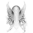 wings with rose tattoo design idea