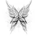 wings with rose tattoo design idea