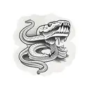 join or die snake with Sic semper tyrannis tattoo design idea