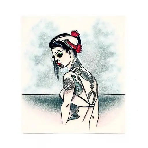 sexy dark haird woman with tattoos tattoo design idea