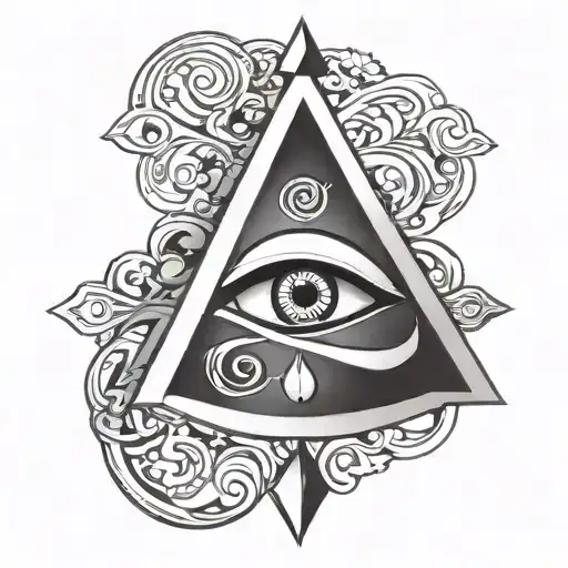 spade with eye of horus inside  tattoo design idea