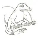 Platypus playing bass guitar  tattoo design idea