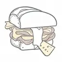 ham and cheese sandwitch tattoo design idea