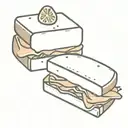 ham and cheese sandwitch tattoo design idea