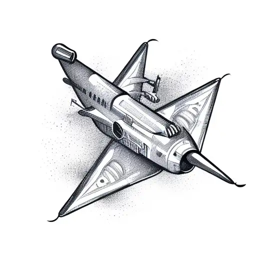 A quill pen transforming into a plane, signifying the client's occupation as a financial controller and their love for traveling tattoo design idea