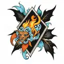 ice fire tattoo design idea