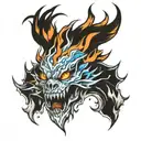 ice fire tattoo design idea